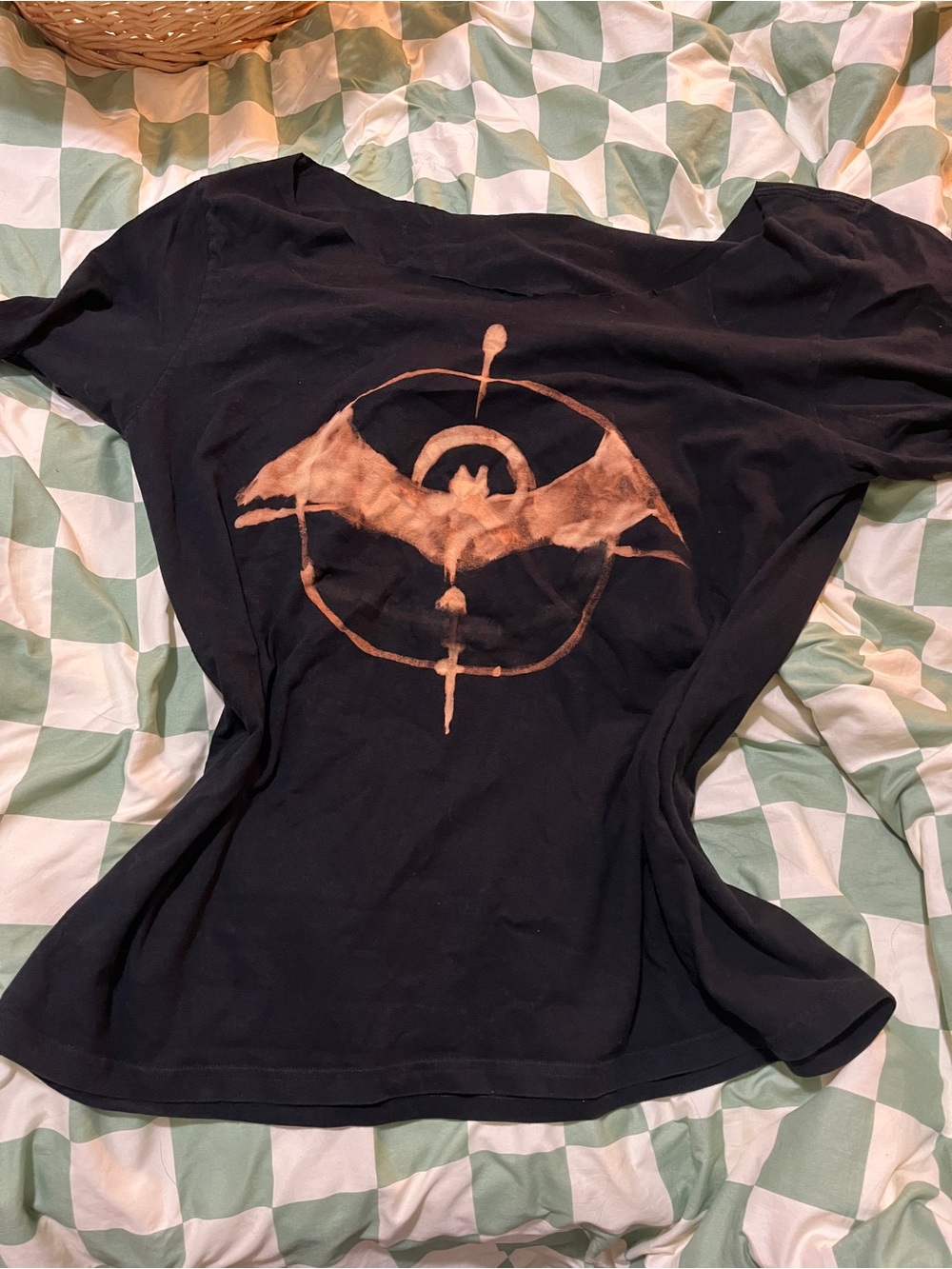 Women's Black Short-Sleeve Graphic Bat Tee